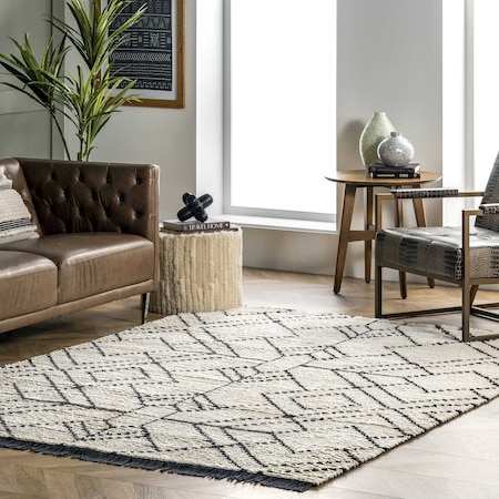 Nuloom Carlina Geometric Shag Fringe Area Rug 8ft 10in x 12ft GCUW06A-9012